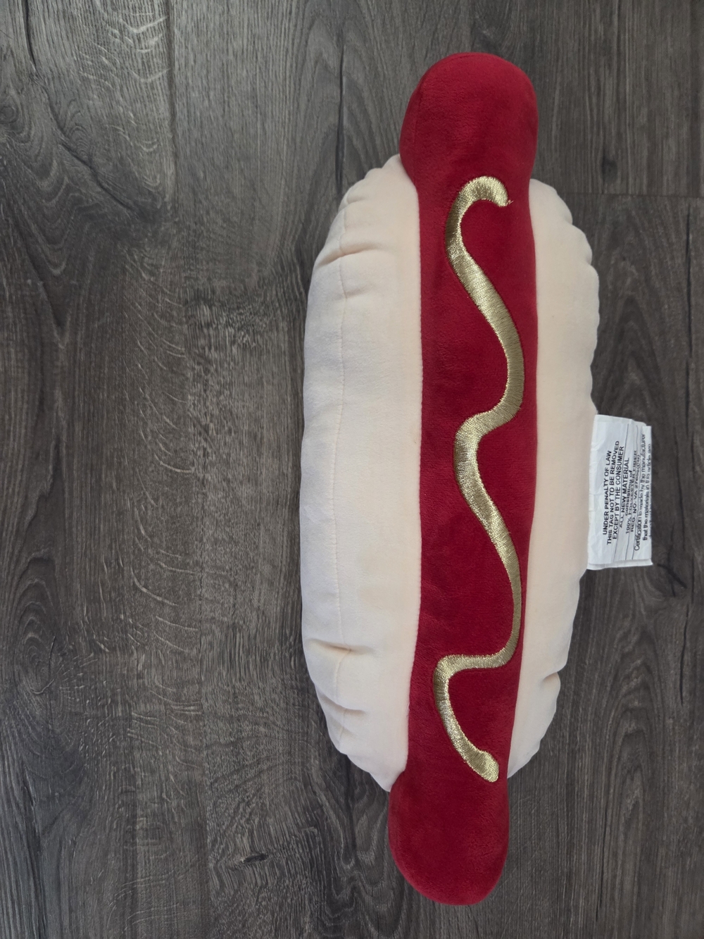Hot dog pillow plush
